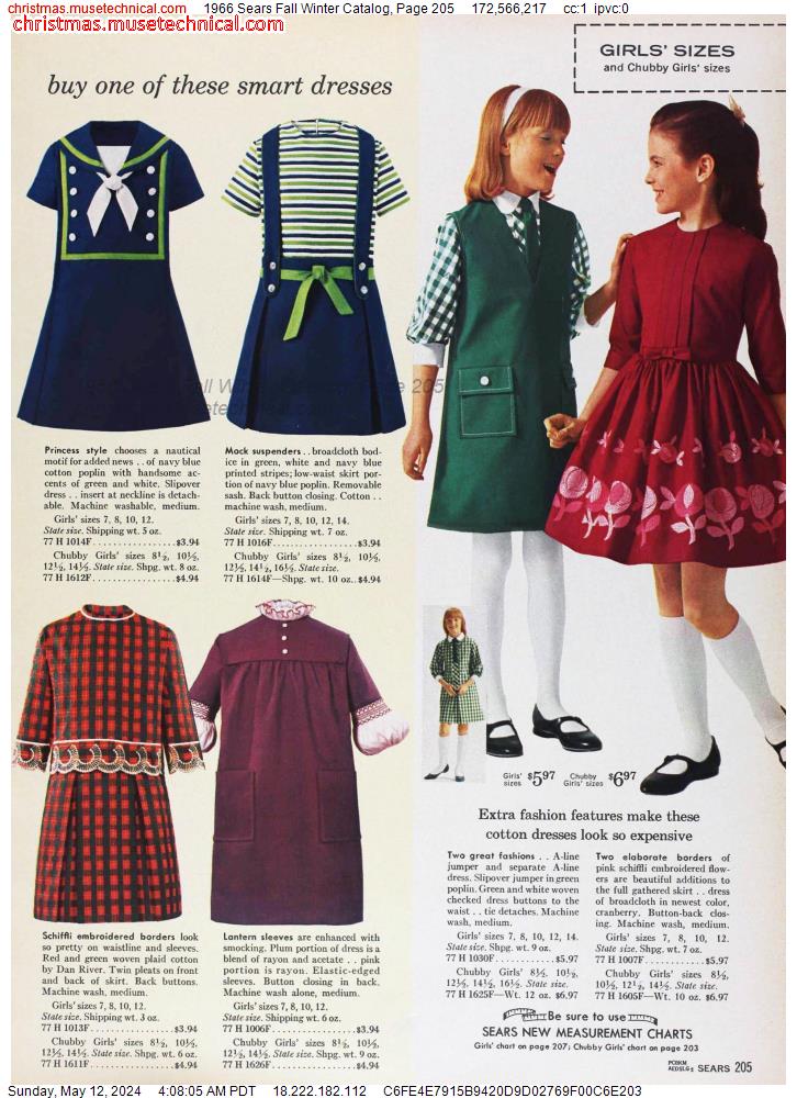 1966 Sears Fall Winter Catalog, Page 205