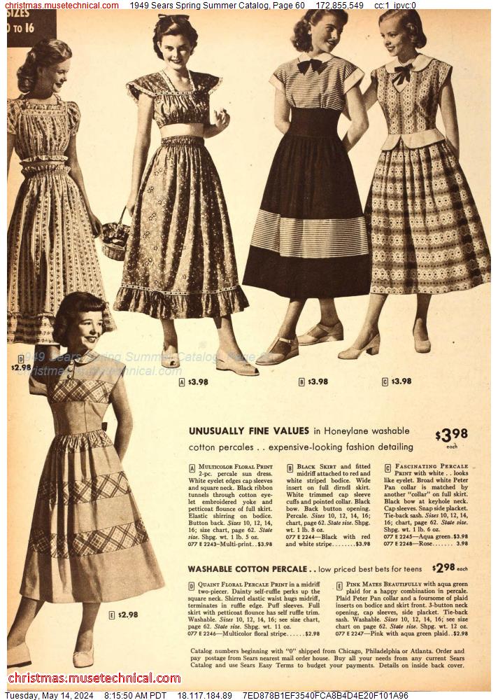 1949 Sears Spring Summer Catalog, Page 60