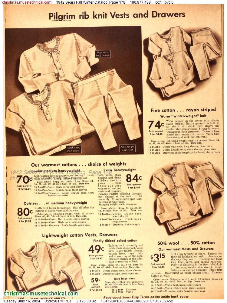 1942 Sears Fall Winter Catalog, Page 178