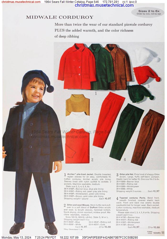 1964 Sears Fall Winter Catalog, Page 546