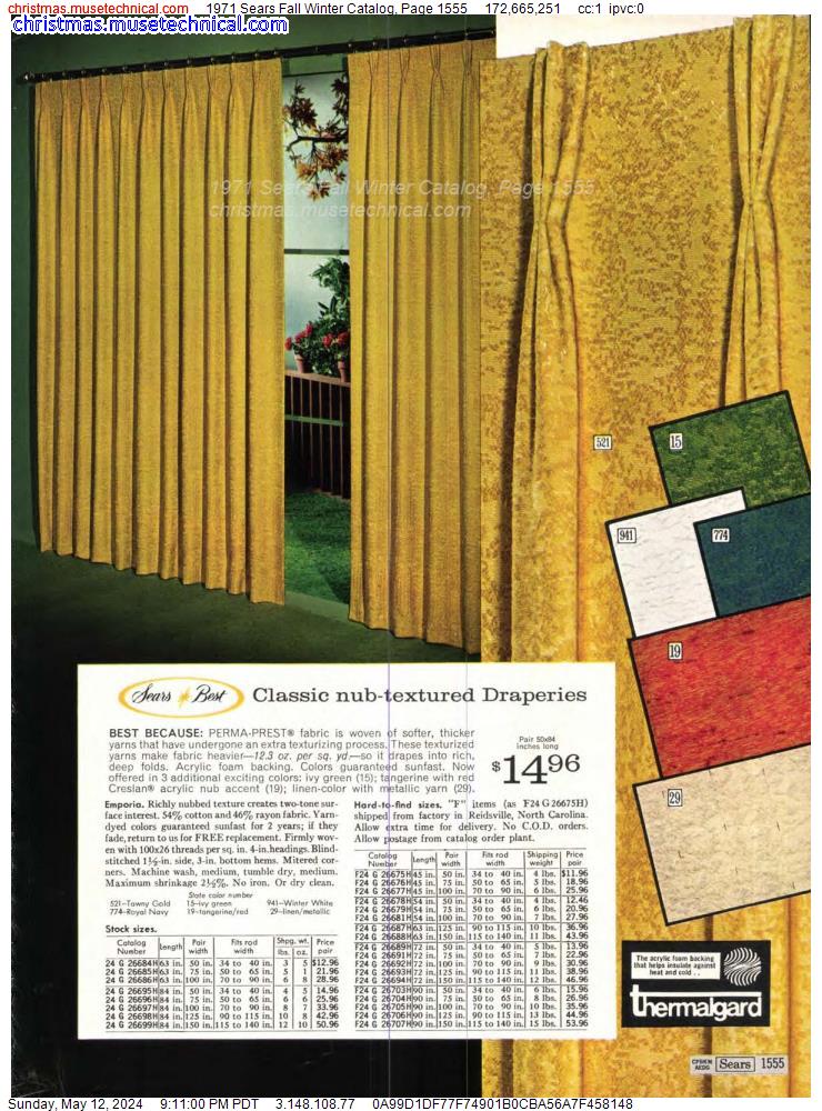 1971 Sears Fall Winter Catalog, Page 1555