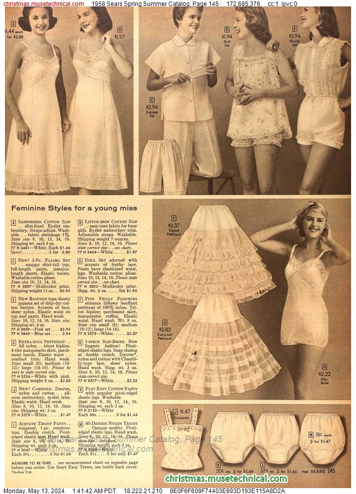 1958 Sears Spring Summer Catalog, Page 145
