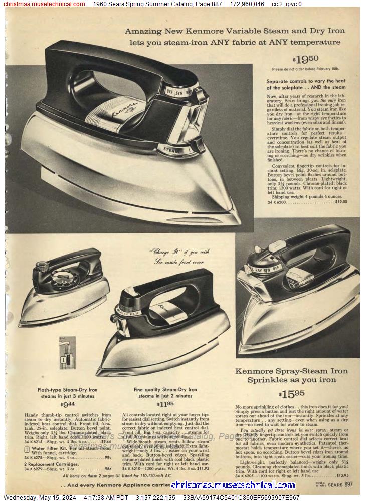 1960 Sears Spring Summer Catalog, Page 887