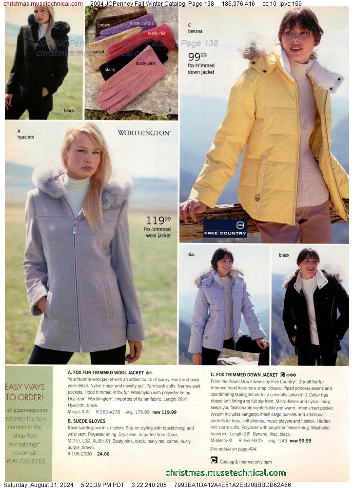 2004 JCPenney Fall Winter Catalog, Page 138