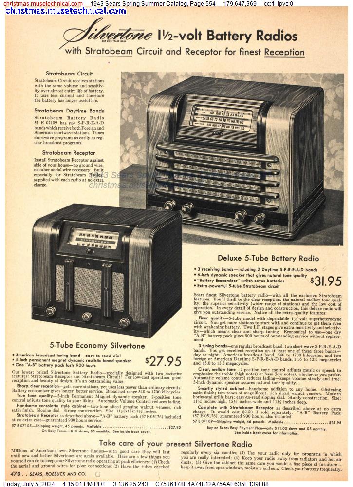 1943 Sears Spring Summer Catalog, Page 554