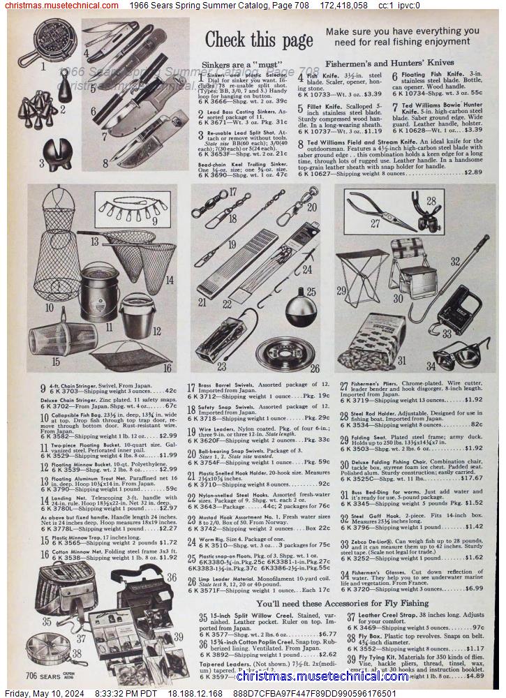 1966 Sears Spring Summer Catalog, Page 708