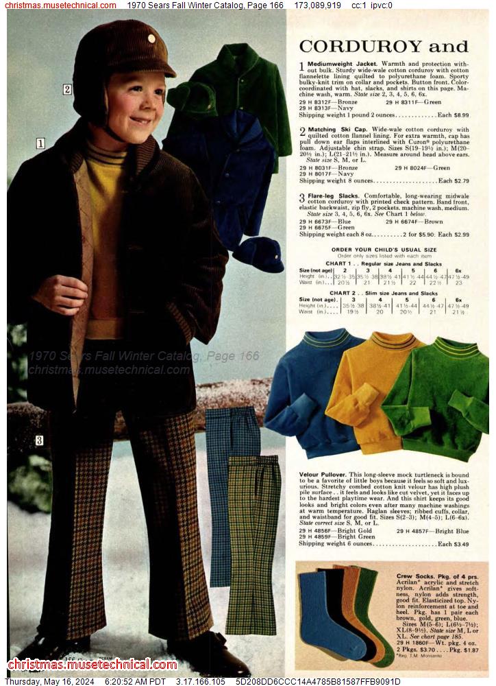 1970 Sears Fall Winter Catalog, Page 166