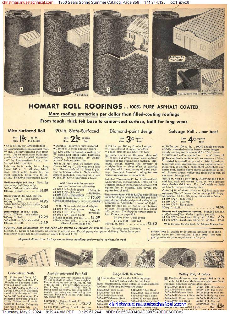 1950 Sears Spring Summer Catalog, Page 859