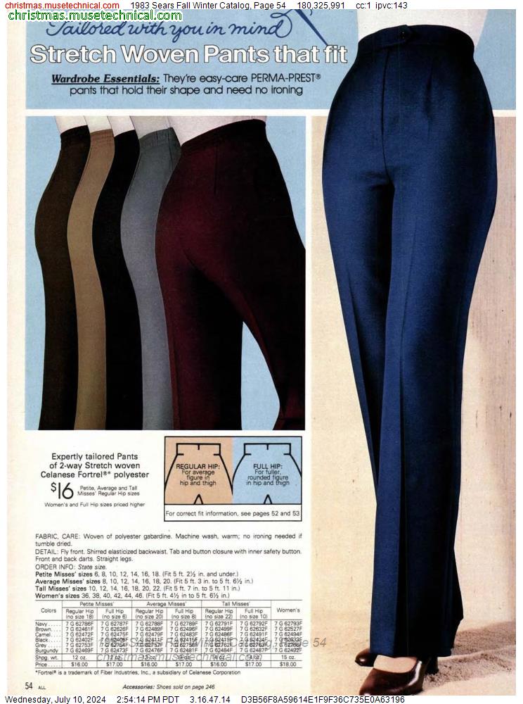 1983 Sears Fall Winter Catalog, Page 54