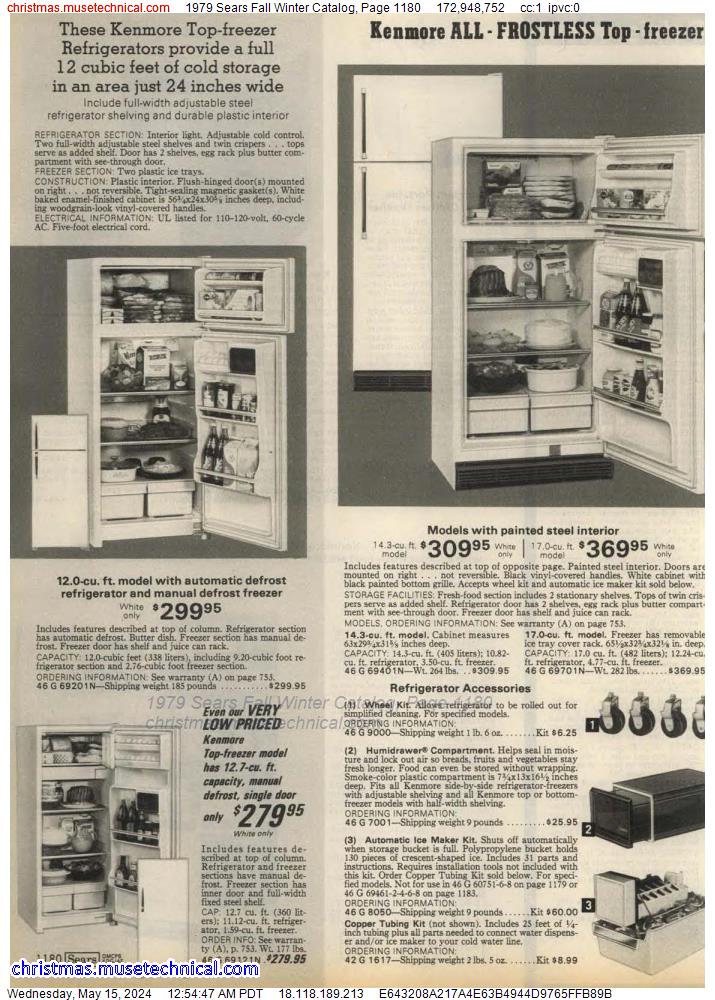 1979 Sears Fall Winter Catalog, Page 1180
