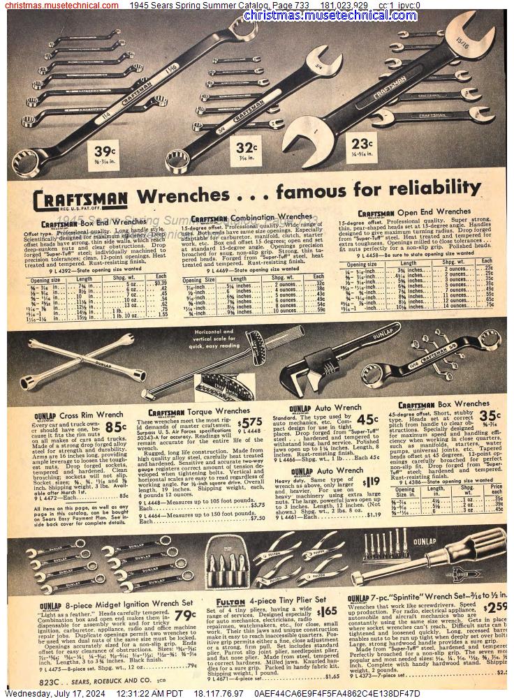 1945 Sears Spring Summer Catalog, Page 733