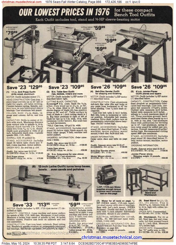 1976 Sears Fall Winter Catalog, Page 866