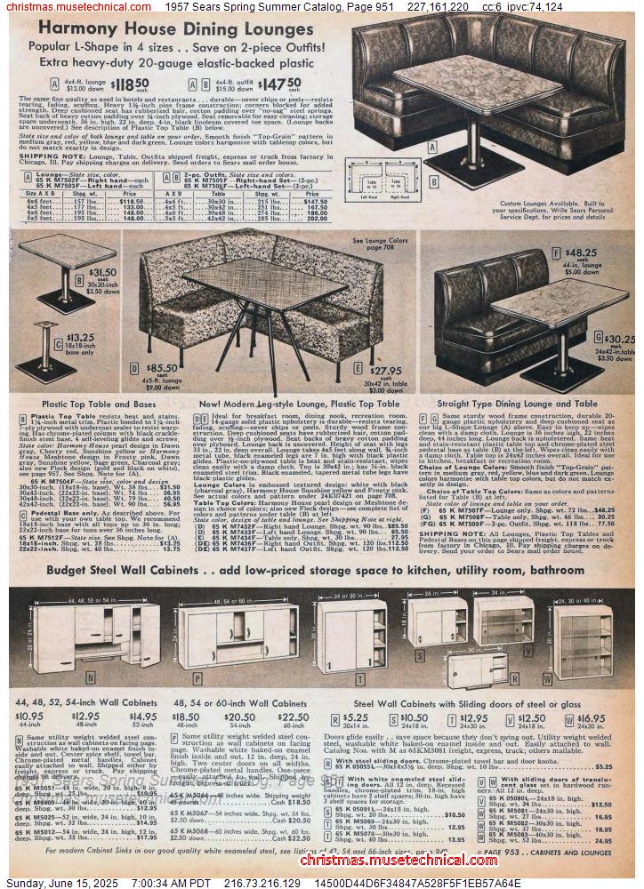 1957 Sears Spring Summer Catalog, Page 951