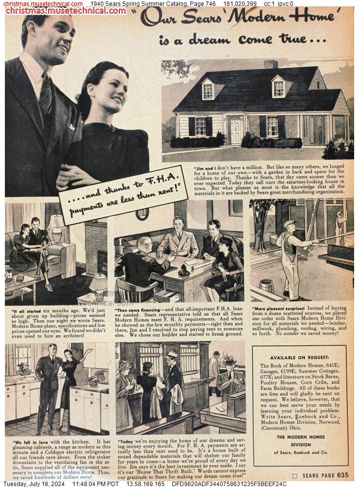 1940 Sears Spring Summer Catalog, Page 746