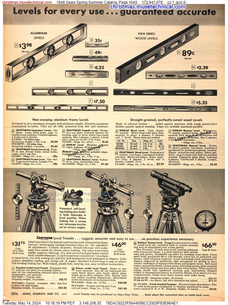 1946 Sears Spring Summer Catalog, Page 1040
