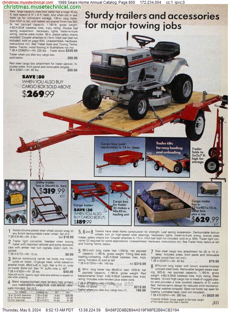 1989 Sears Home Annual Catalog, Page 850