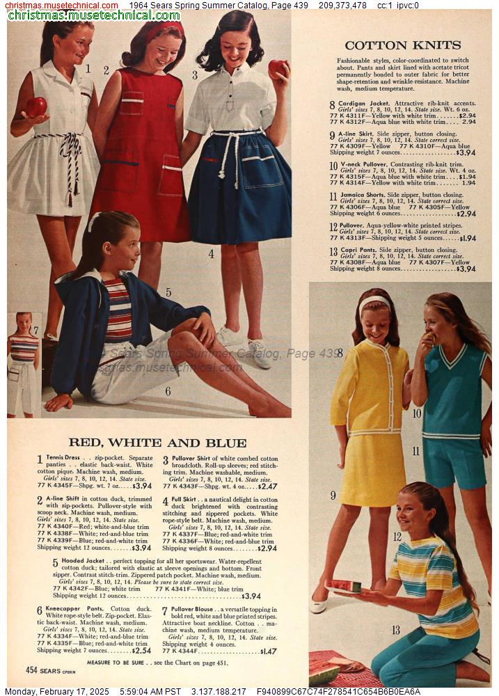 1964 Sears Spring Summer Catalog, Page 439