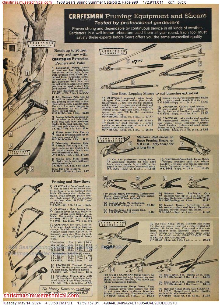 1968 Sears Spring Summer Catalog 2, Page 990