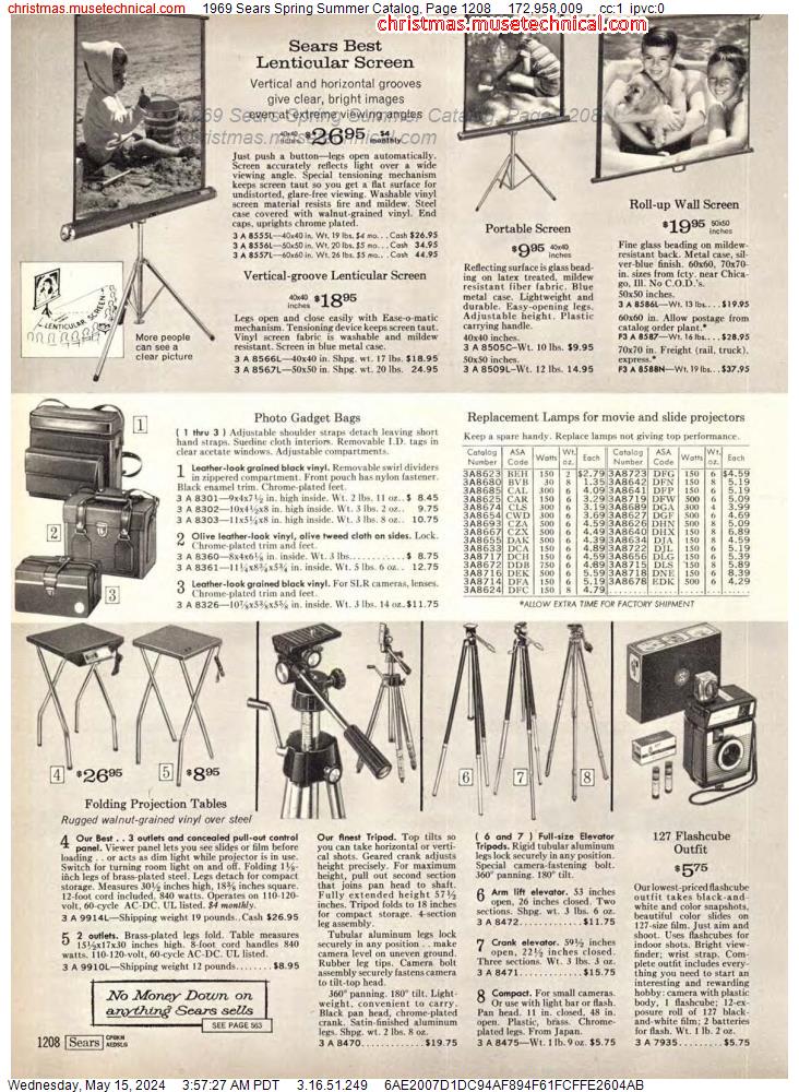 1969 Sears Spring Summer Catalog, Page 1208