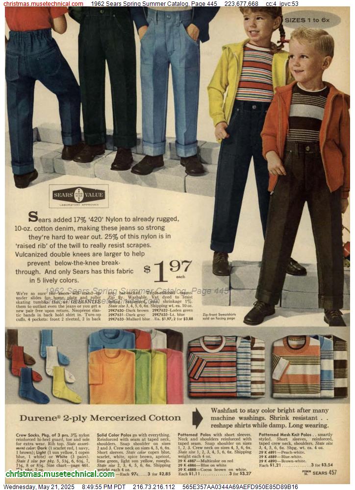 1962 Sears Spring Summer Catalog, Page 445