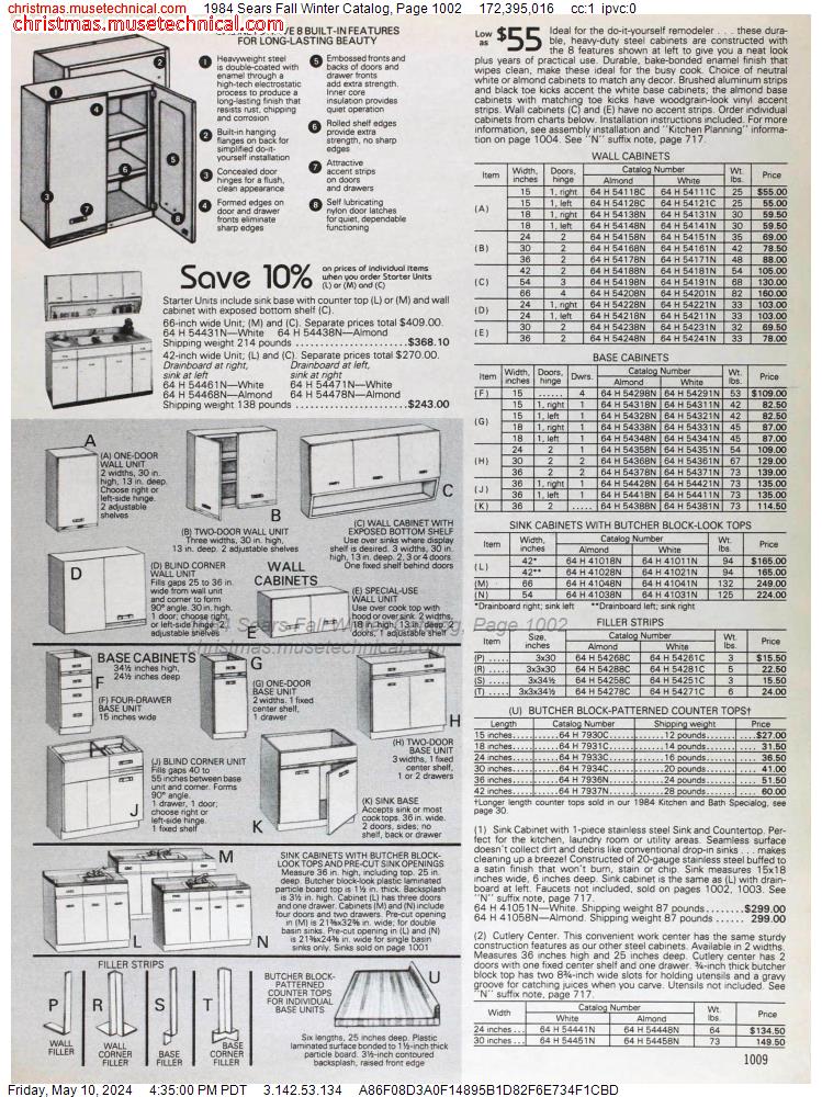 1984 Sears Fall Winter Catalog, Page 1002