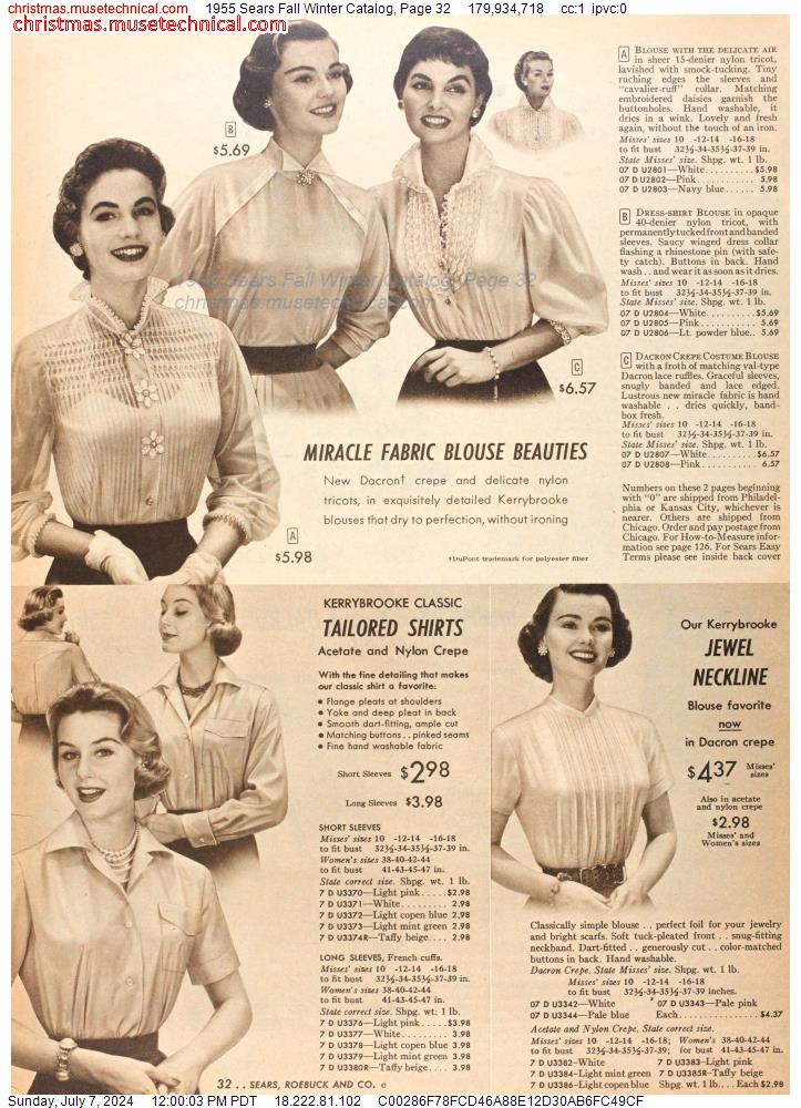 1955 Sears Fall Winter Catalog, Page 32