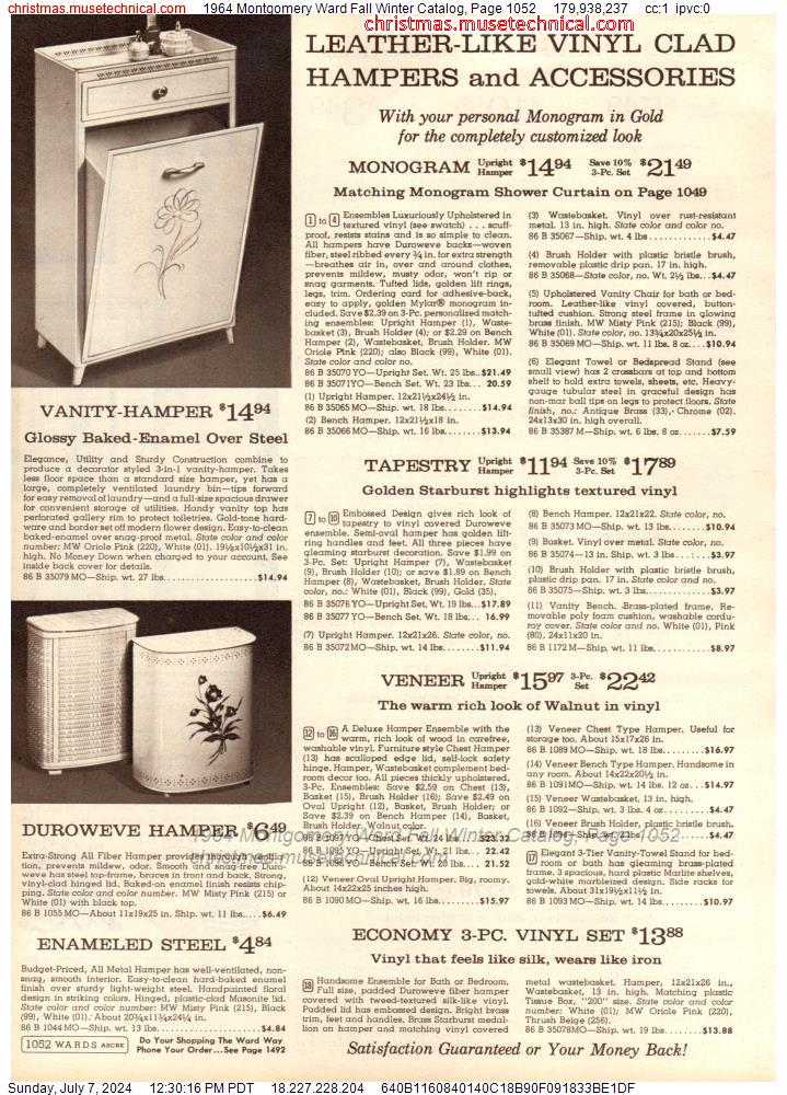 1964 Montgomery Ward Fall Winter Catalog, Page 1052