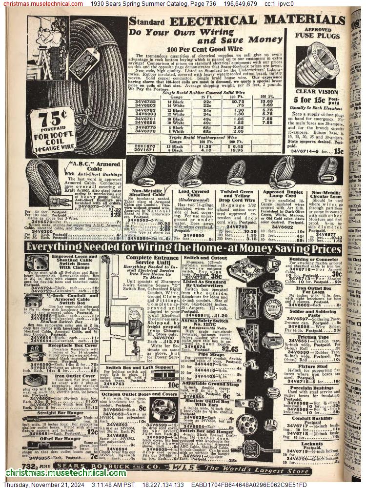 1930 Sears Spring Summer Catalog, Page 736