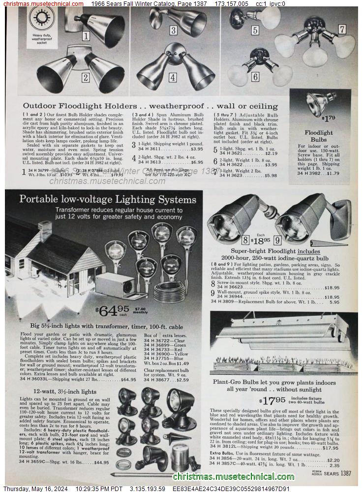 1966 Sears Fall Winter Catalog, Page 1387