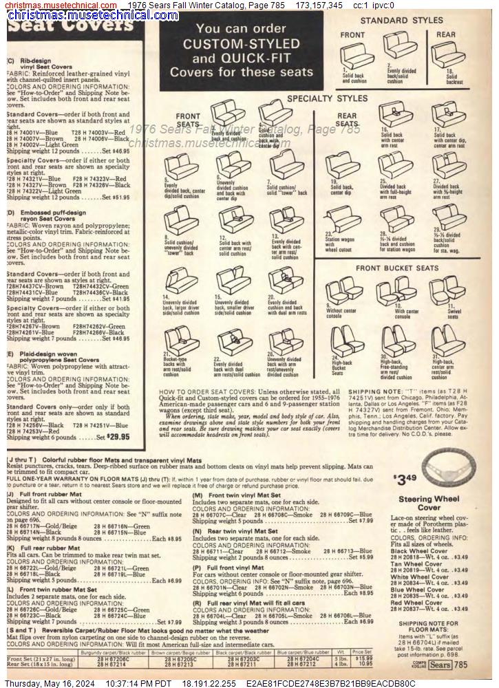 1976 Sears Fall Winter Catalog, Page 785