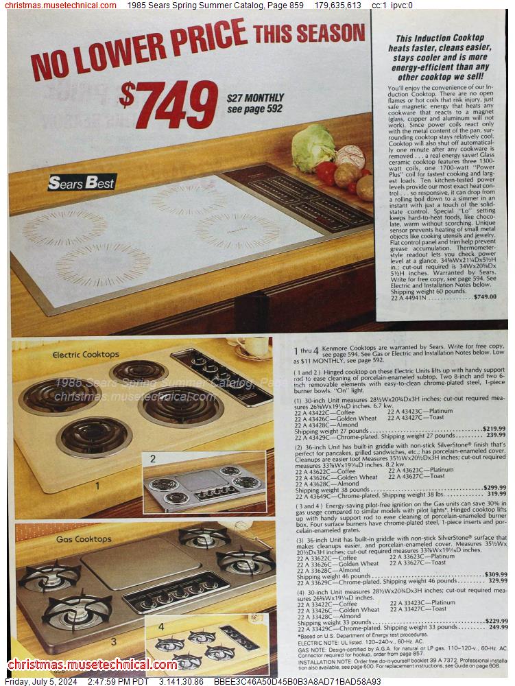 1985 Sears Spring Summer Catalog, Page 859