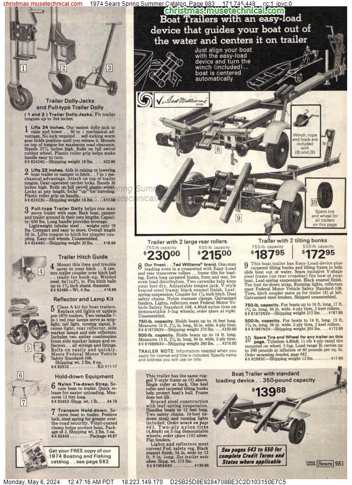 1974 Sears Spring Summer Catalog, Page 983