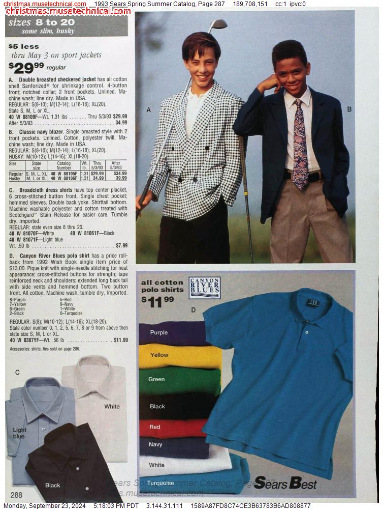 1993 Sears Spring Summer Catalog, Page 287 - Catalogs & Wishbooks