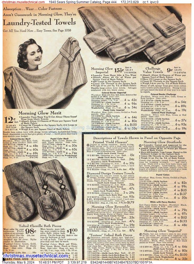 1940 Sears Spring Summer Catalog, Page 444