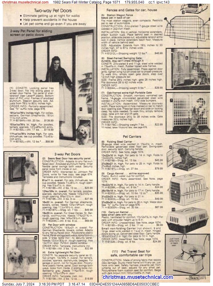 1982 Sears Fall Winter Catalog, Page 1071