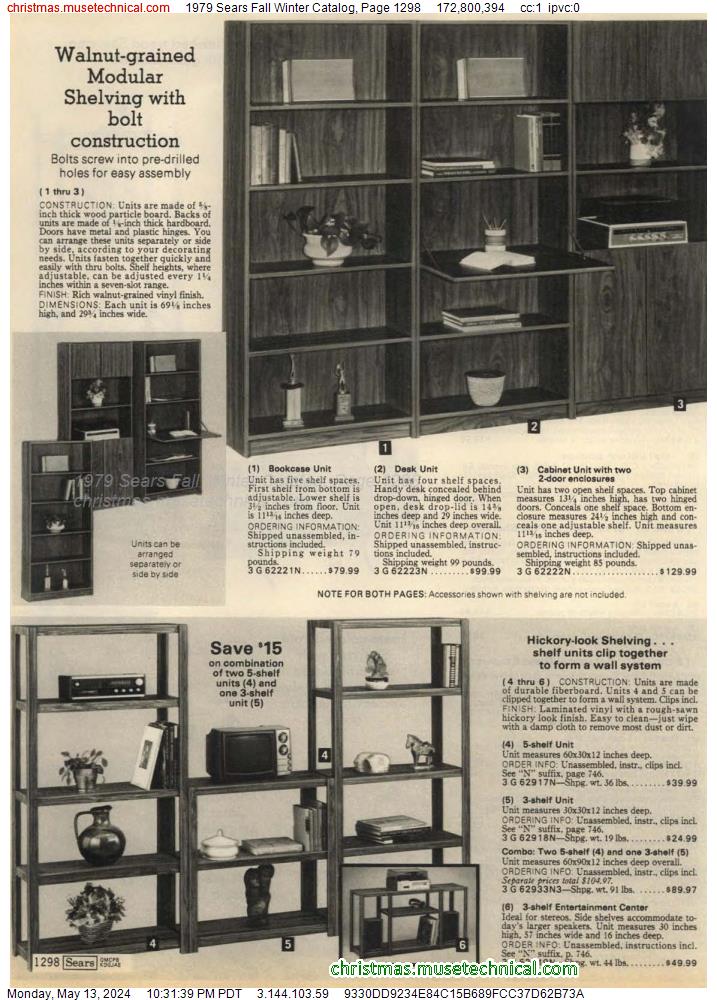 1979 Sears Fall Winter Catalog, Page 1298
