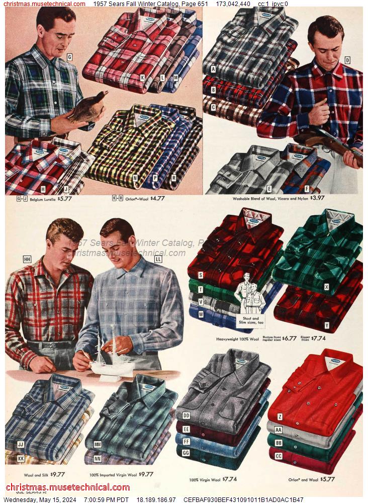 1957 Sears Fall Winter Catalog, Page 651