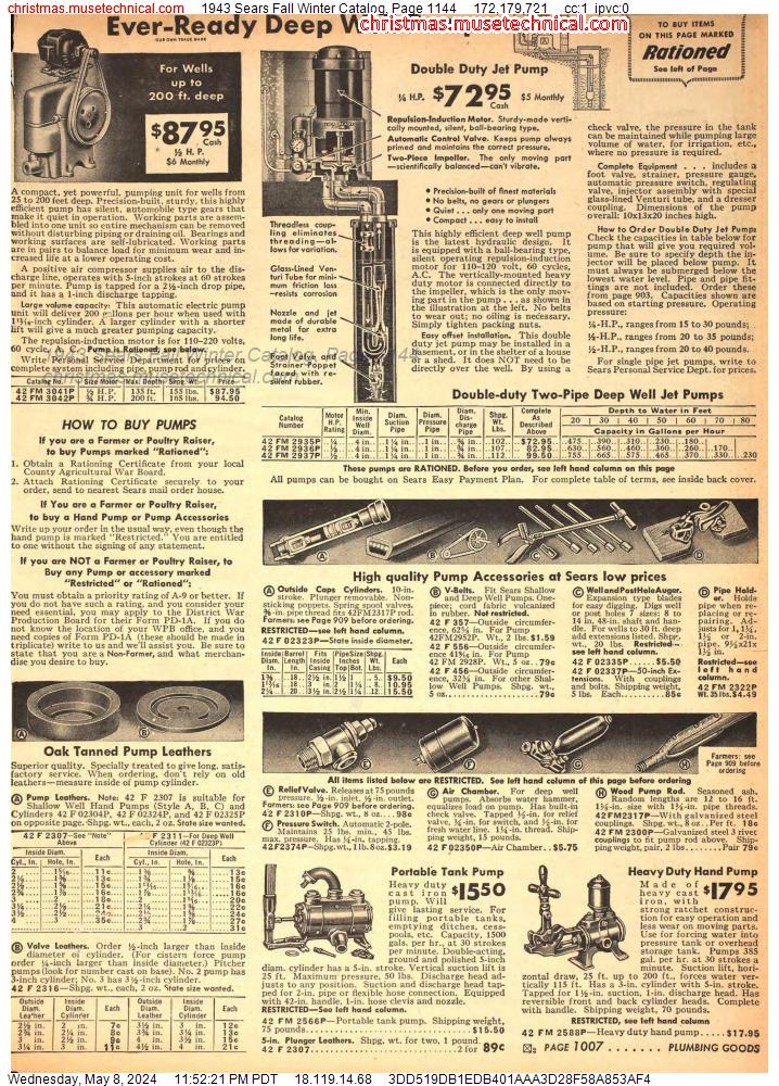 1943 Sears Fall Winter Catalog, Page 1144