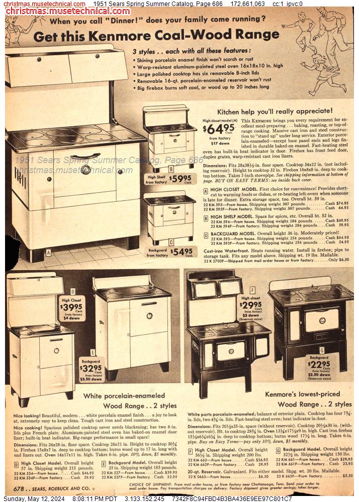 1951 Sears Spring Summer Catalog, Page 686