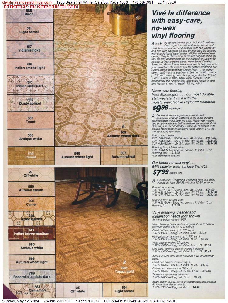 1986 Sears Fall Winter Catalog, Page 1086