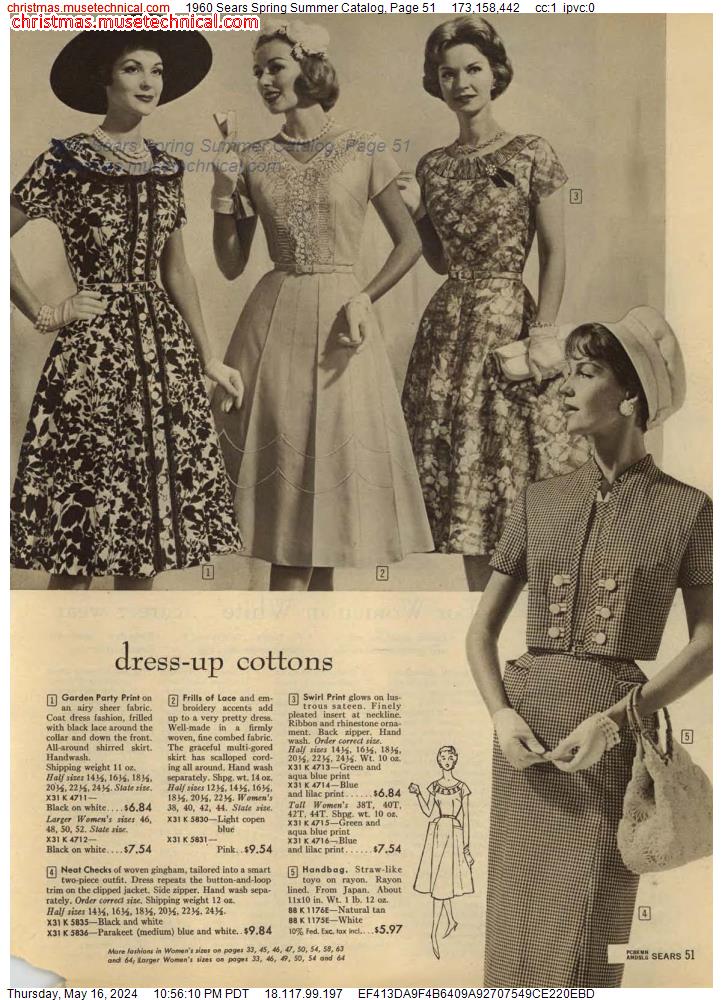 1960 Sears Spring Summer Catalog, Page 51