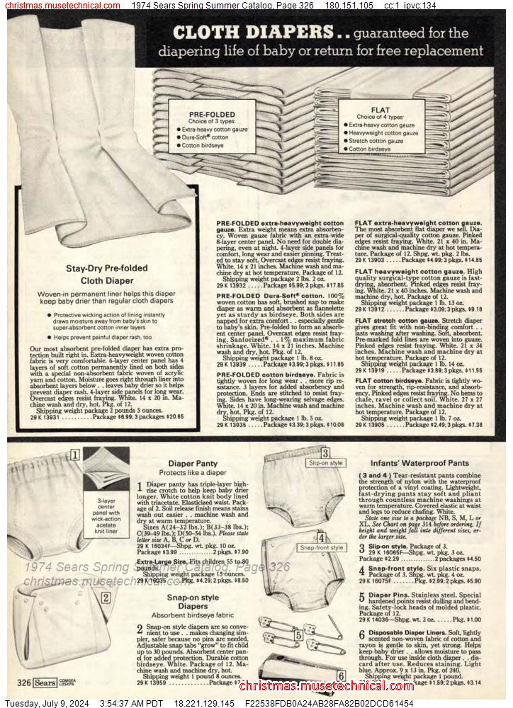 1974 Sears Spring Summer Catalog, Page 326