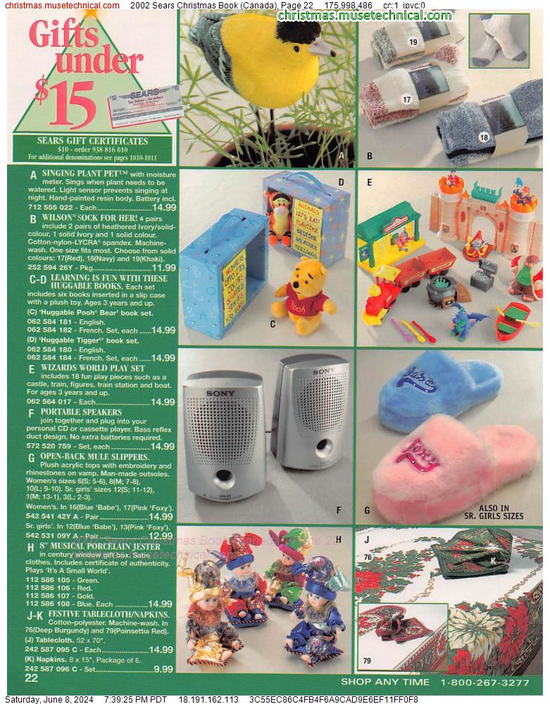 2002 Sears Christmas Book (Canada), Page 22