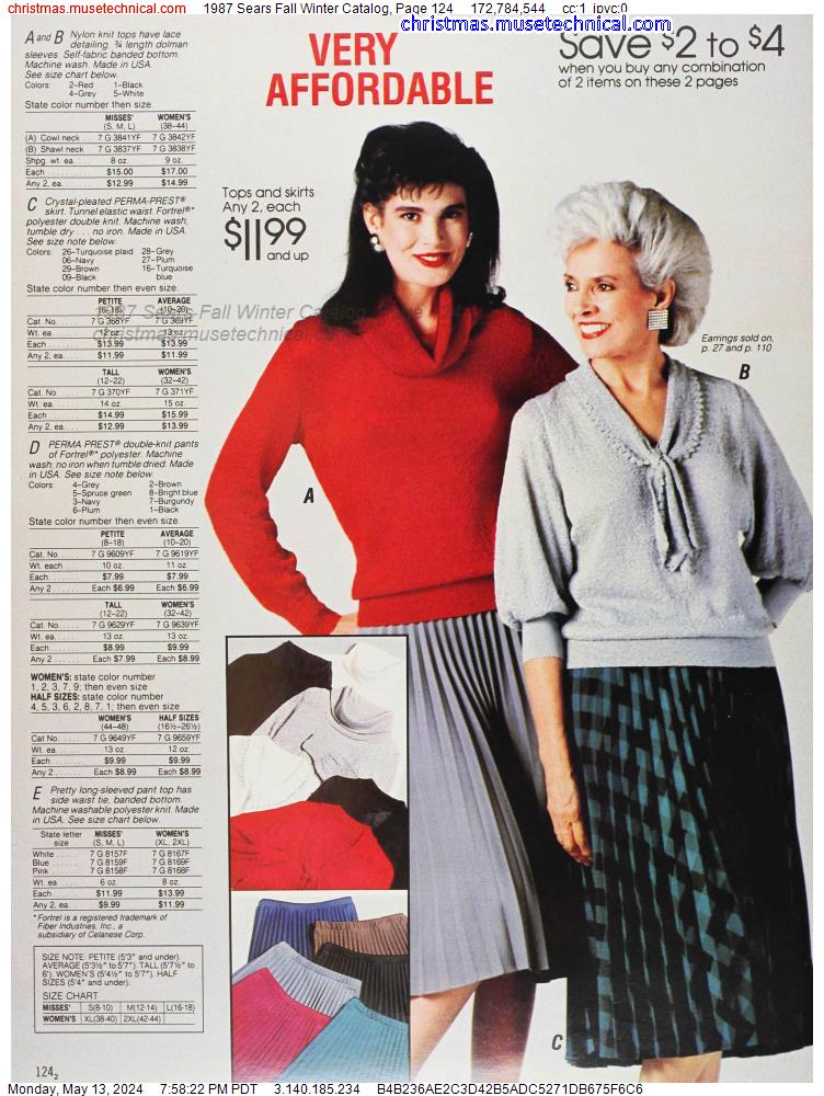 1987 Sears Fall Winter Catalog, Page 124