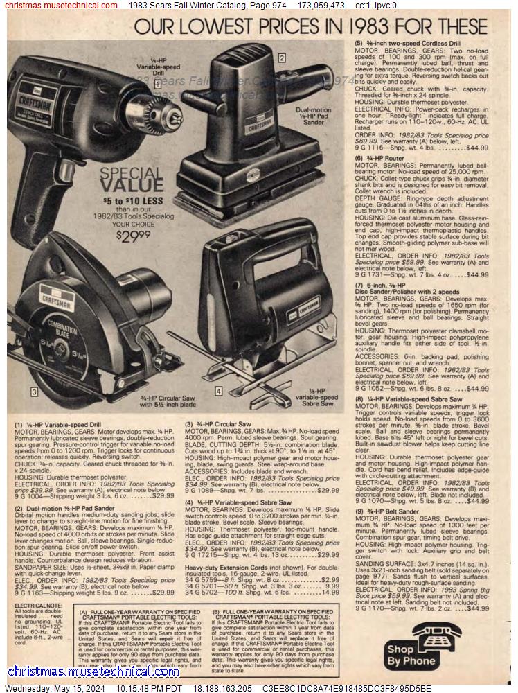 1983 Sears Fall Winter Catalog, Page 974