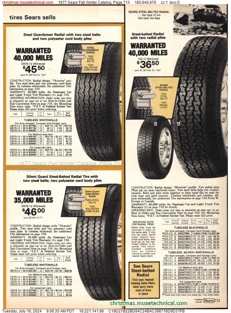 1977 Sears Fall Winter Catalog, Page 713