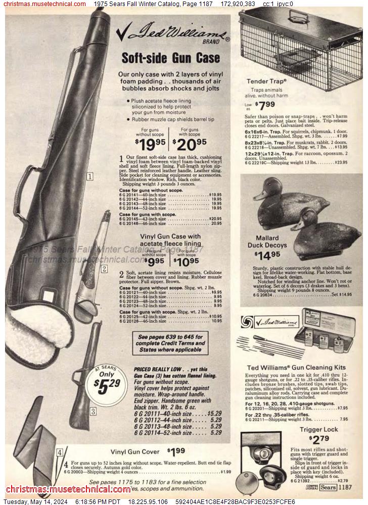 1975 Sears Fall Winter Catalog, Page 1187