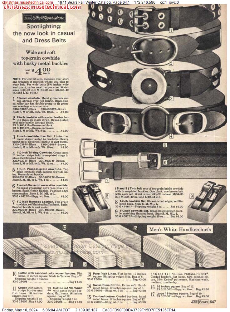 1971 Sears Fall Winter Catalog, Page 647