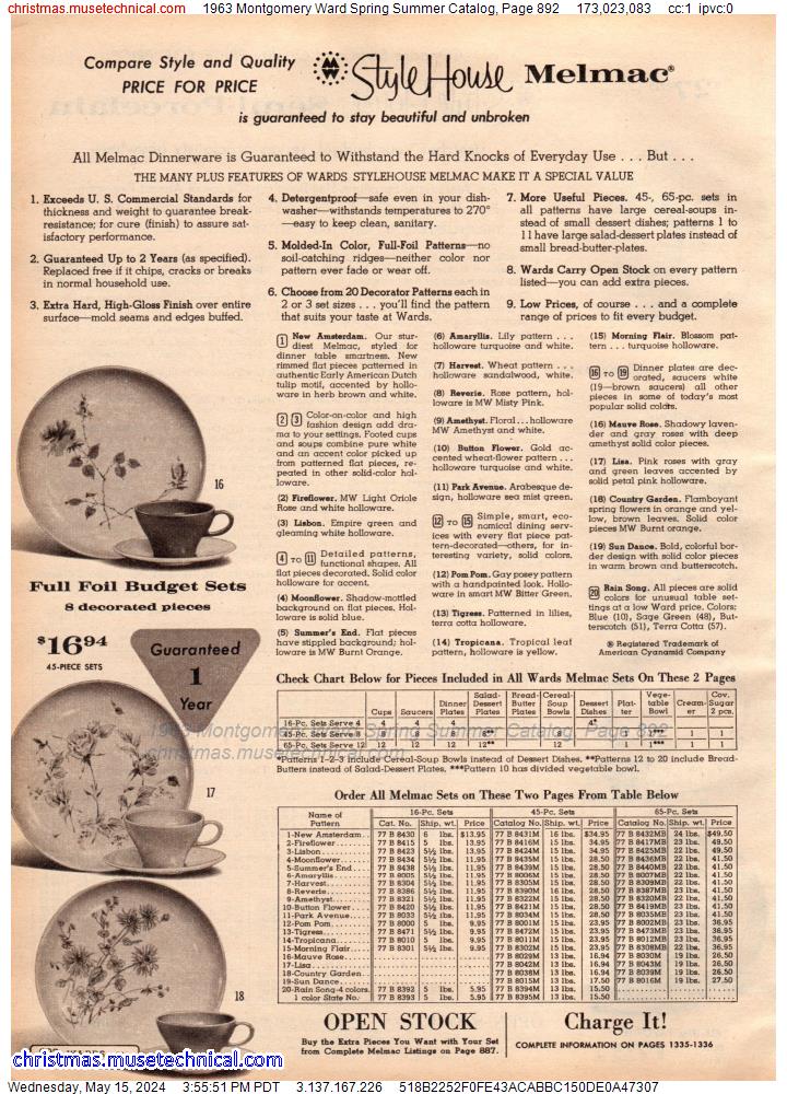 1963 Montgomery Ward Spring Summer Catalog, Page 892