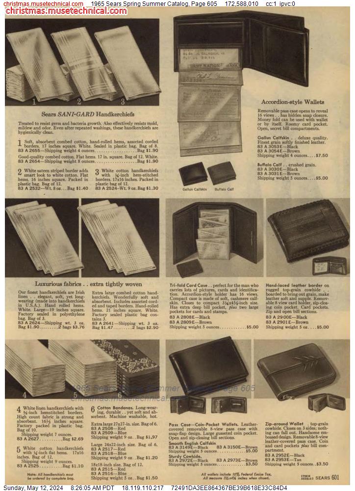 1965 Sears Spring Summer Catalog, Page 605